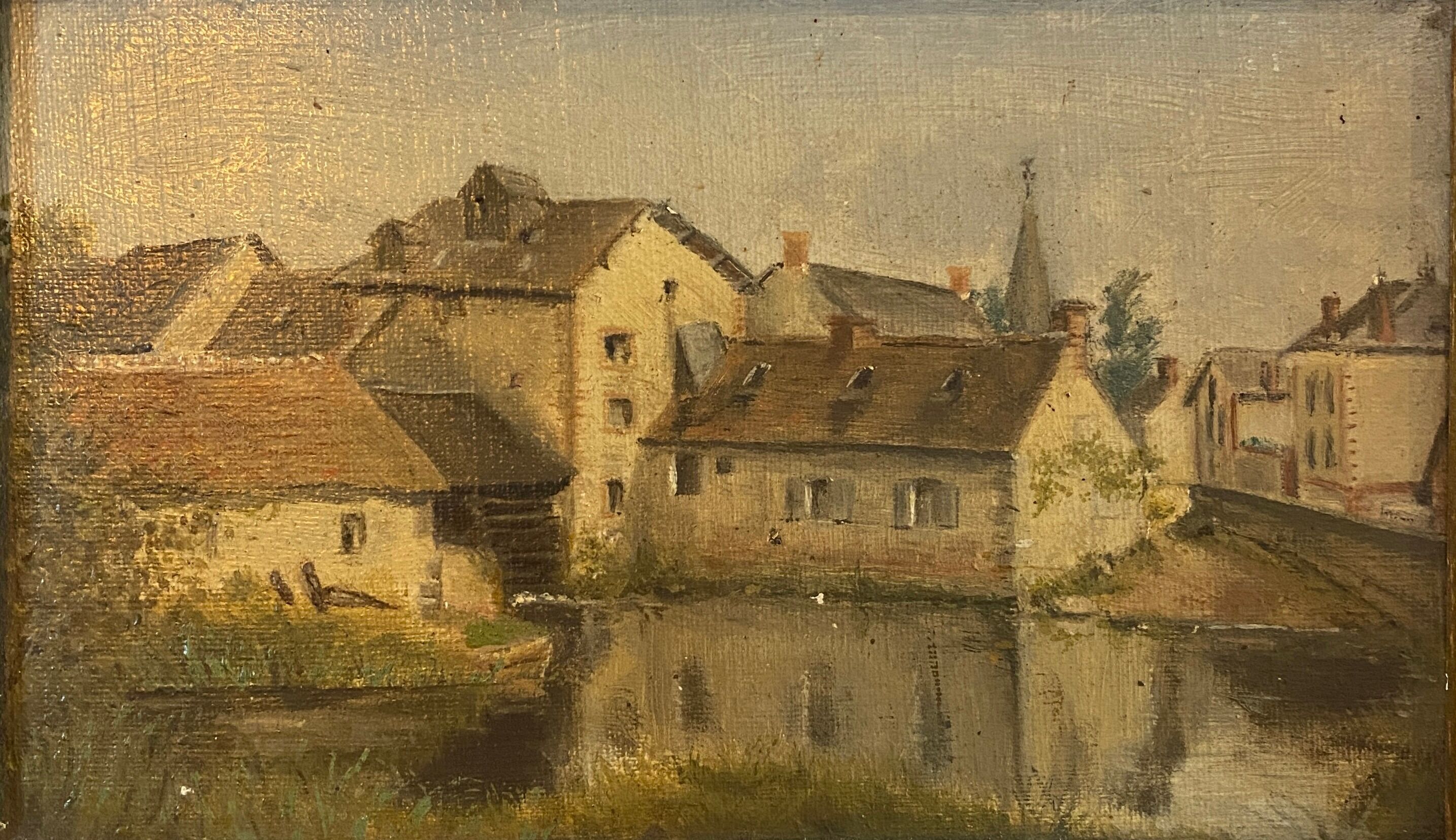 Oil on canvas representing a mill