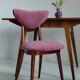 Vintage mid-20th century purple plum velvet heart-shaped chair.
