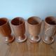 Set of 4 beige stoneware mazagran cups made in France vintage