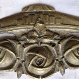 Old brass rose window, width 38cm.