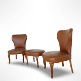 Set of the side chairs and stool for leg, 1950s.