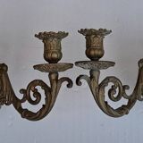 Pair of bronze wall lights