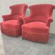 Pair of fringed crapaud armchairs