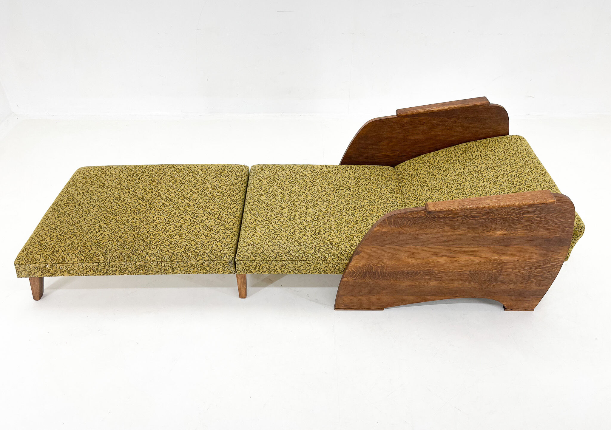 1960s armchair convertible to daybed, czechoslovakia