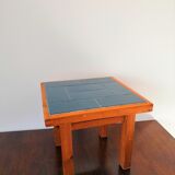 Modernist table board in blue tiles - France 1960's