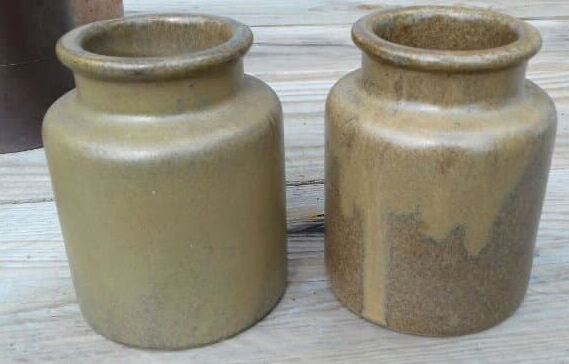 Duo of stoneware pots