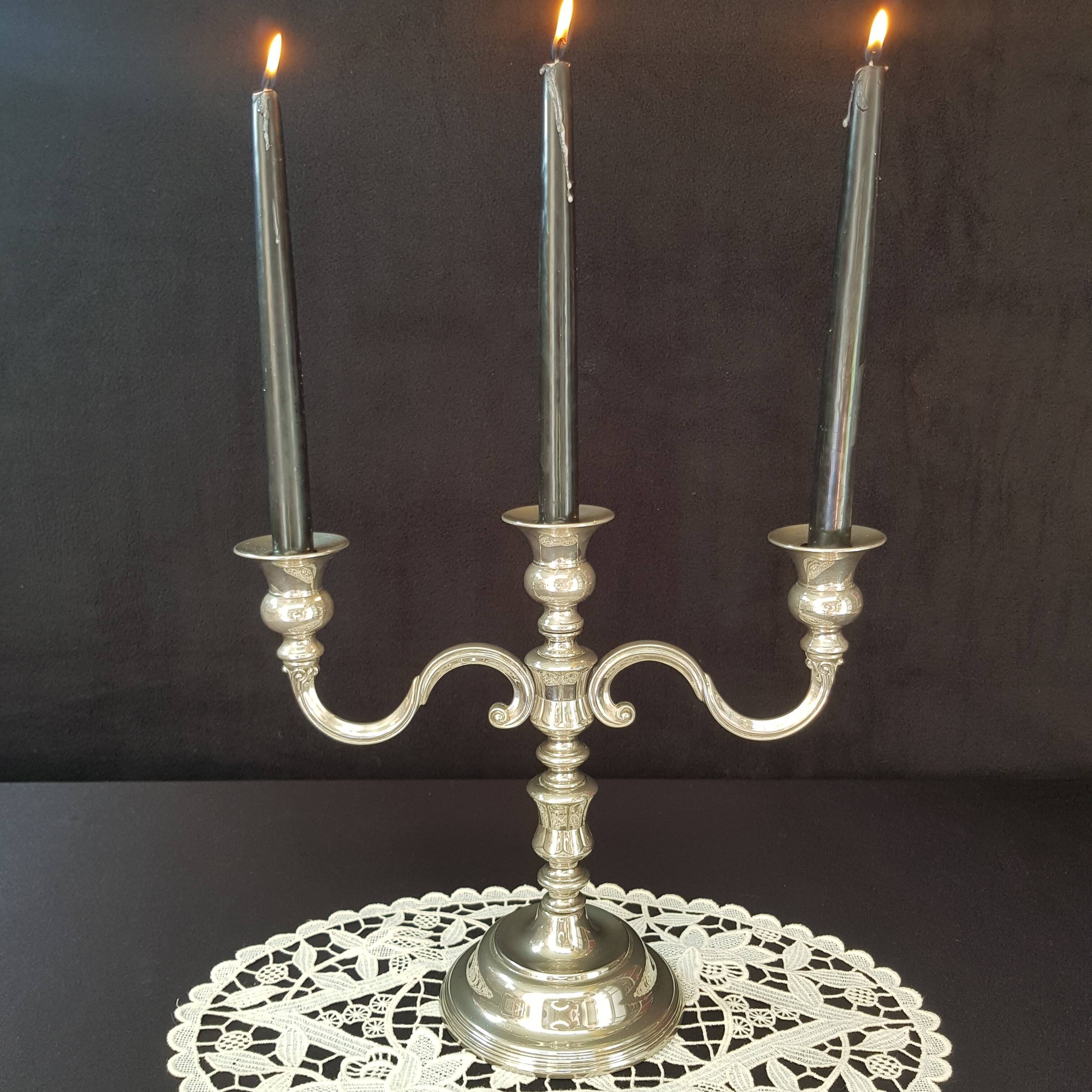Silver metal candlestick
