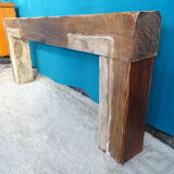Brutalist console solid oak