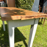 Table de ferme en chêne 1 tiroir