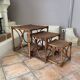 Lot de 3 tables gigognes en Rotin. 1960.