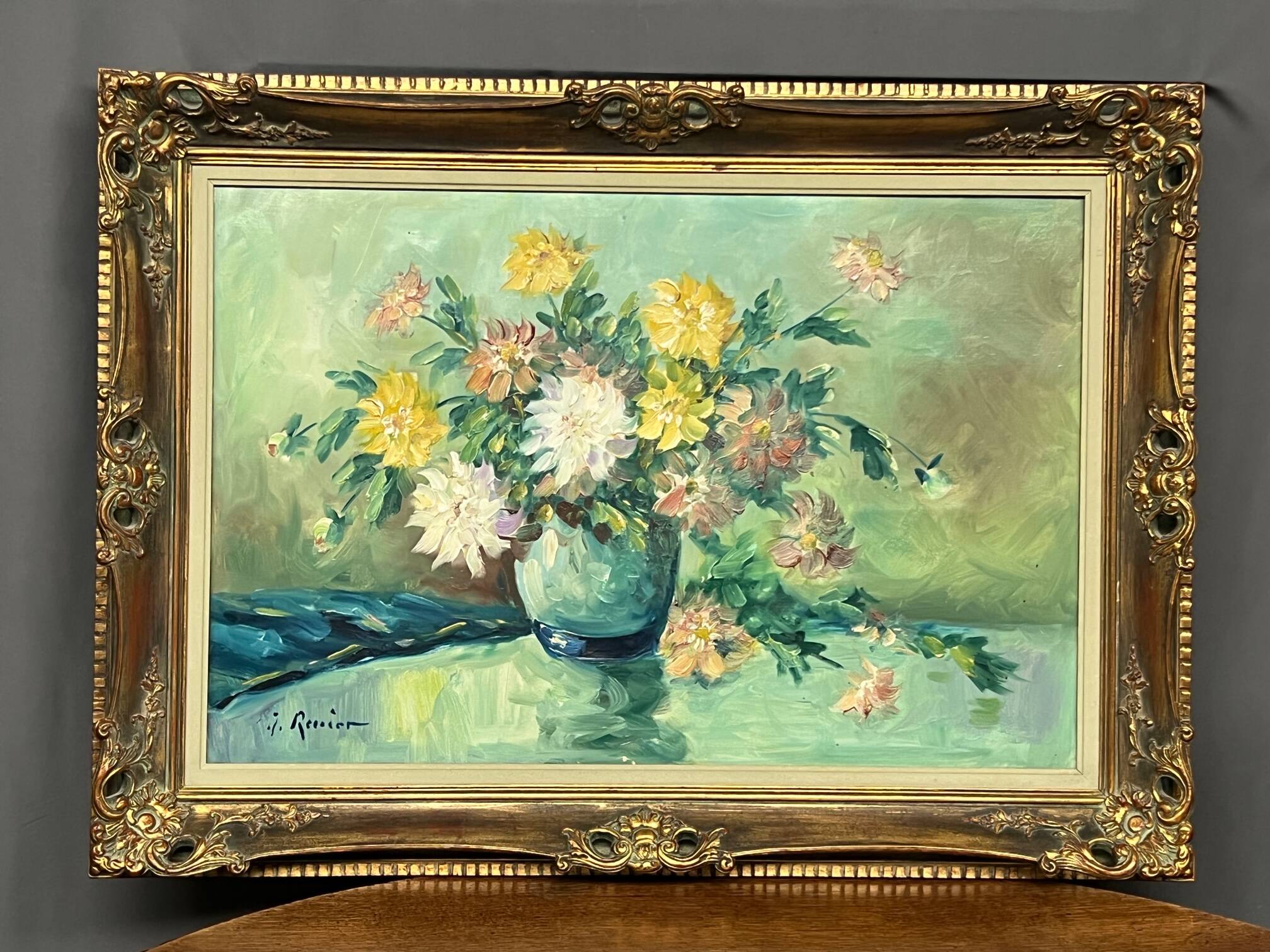 Still life with flowers signed.