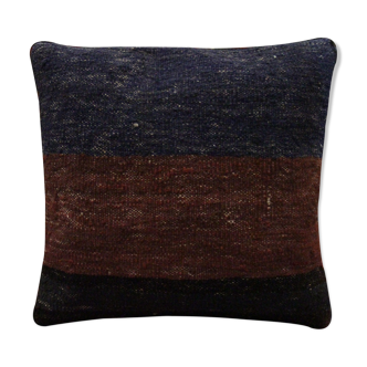 Handmade Blue and Burgundy Cushion Cover- 41x41cm