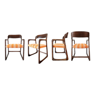 Series of 4 armchairs Baumann model flat called "sled"