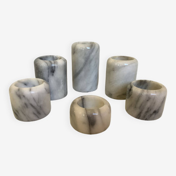 Six marble candle holders