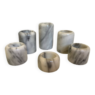 Six marble candle holders