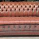 Vintage Chesterfield 2-Seater Sofa in Burgundy Leather with Button Tufting