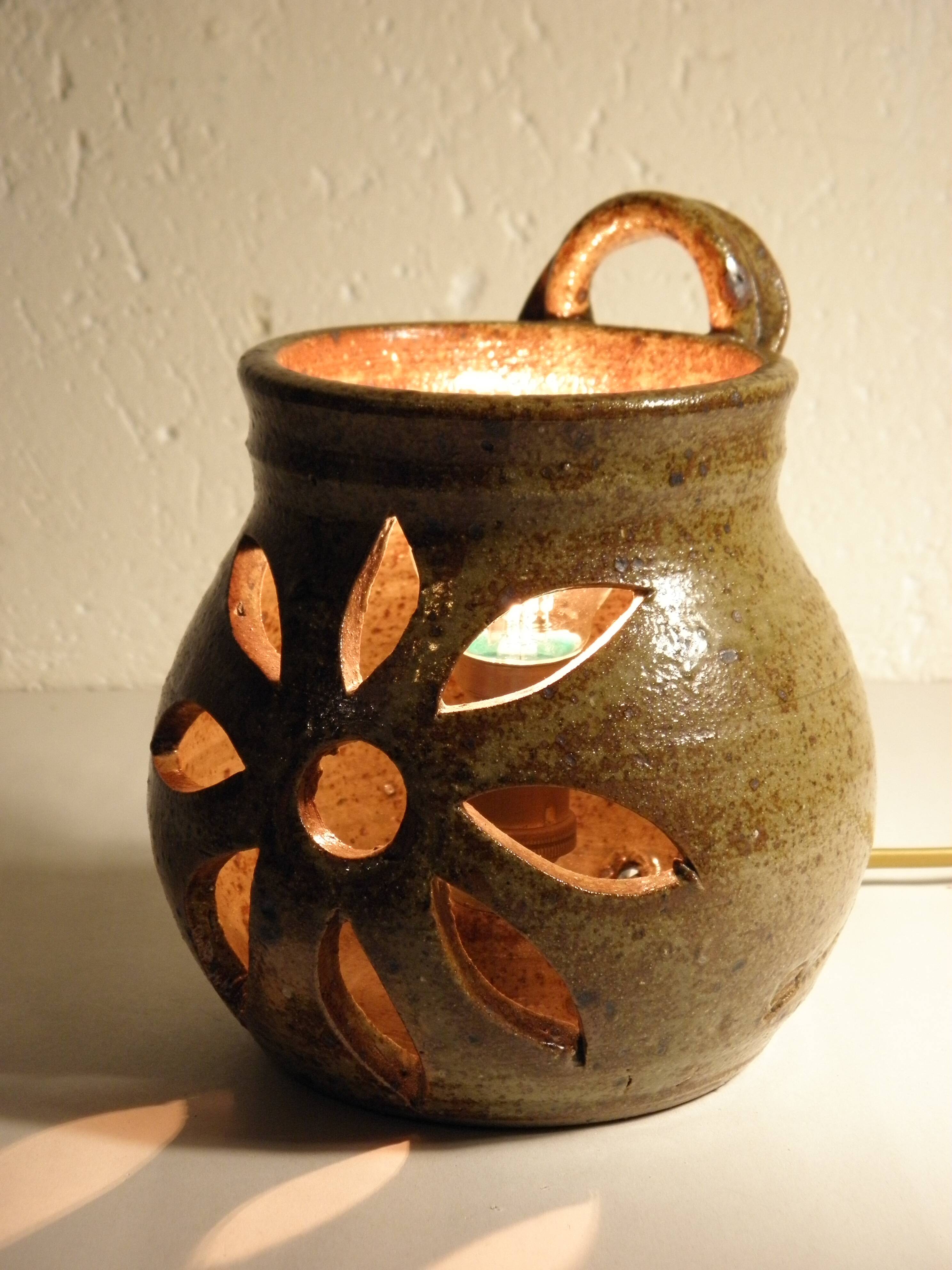 Lamp - night light in stoneware from the 70s