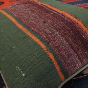 Handmade green purple wool cushion cover traditional kilim scatter pillow- 40x40cm