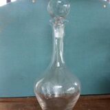 Decanter in clear glass with a very beautiful Cap vintage glass ball