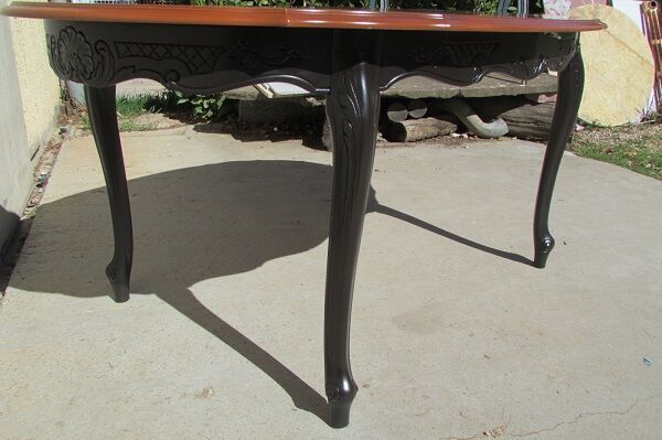 Oval table of style Louis XV cherrywood