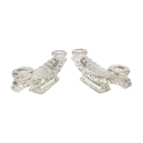 Pair of Art Deco glass chandeliers