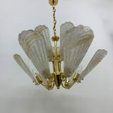 Italian murano glass chandelier hollywood regency design , 1970