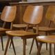 Set of 6 oak chairs from the 1960s.