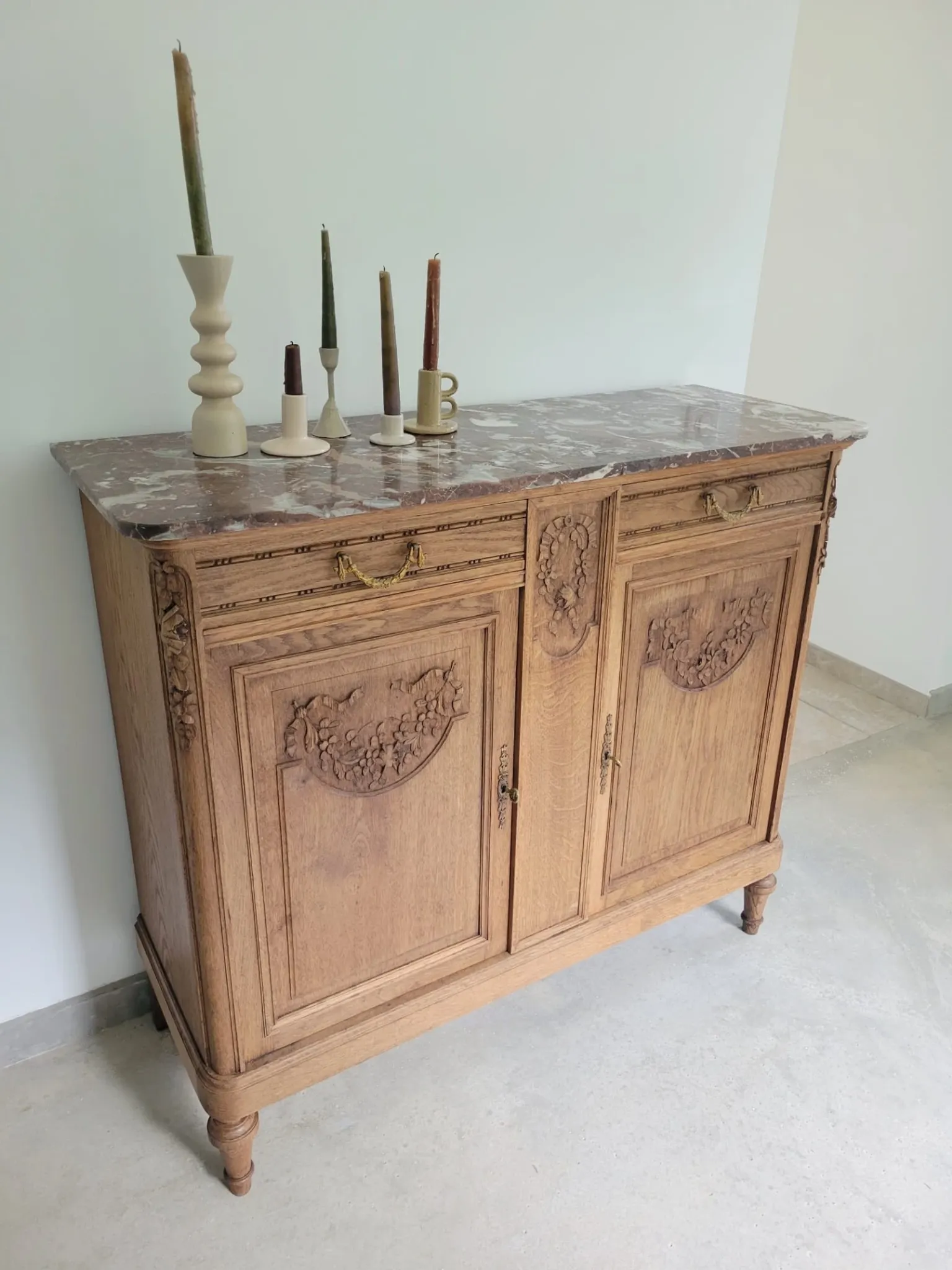 Buffet very storage furniture French style Louis XVI marble top