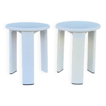 2 tabouret tatay en plastique blanc 1970 vintage