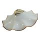 Vintage lampshade in white opaline glass with a wavy amber edge – Pendant or light