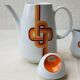 70's coffee maker, sugar bowl and milk pot