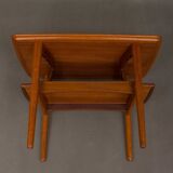 Danish teak side table with pull out tray