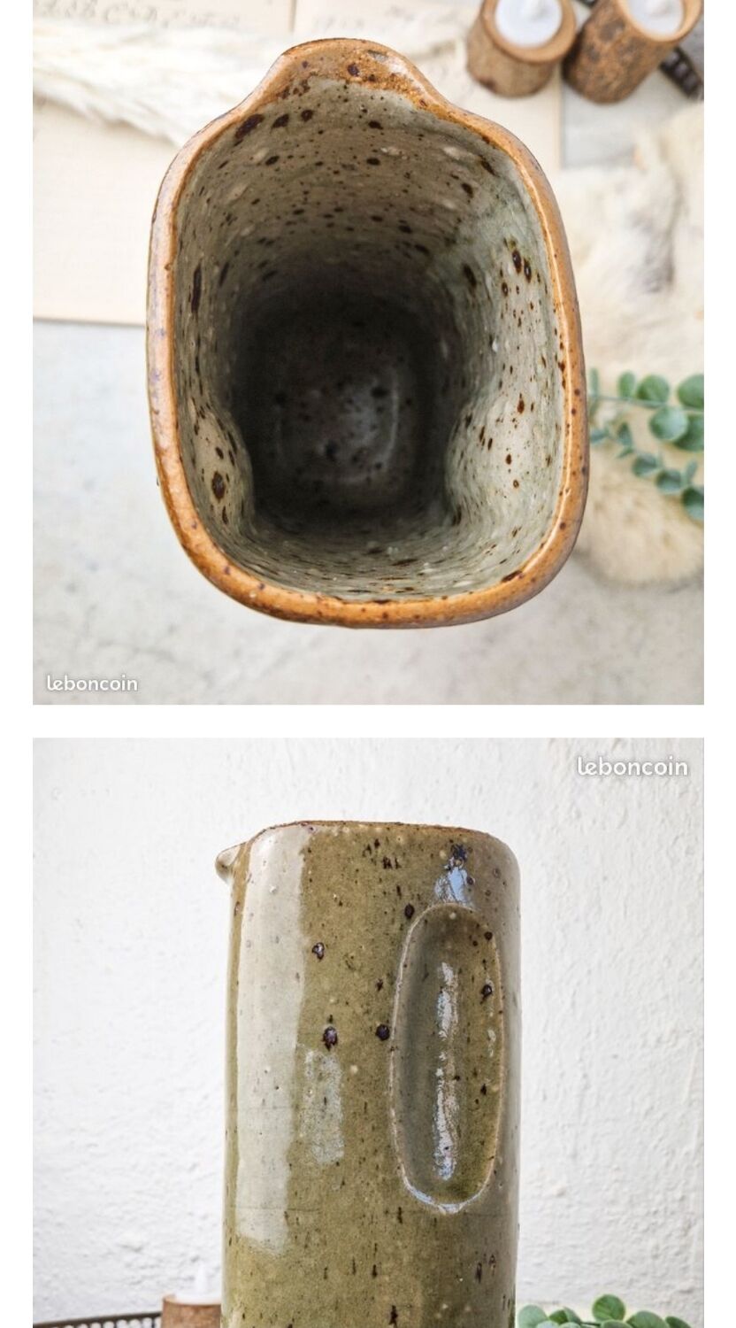 Rectangular-shaped sandstone pitcher, 70s