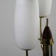 Brass & Teak Three-Light Candelabra Floor Lamp — Scandinavia, 1940s/1950s
