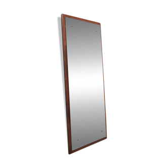 Vintage Scandinavian mirror in brown honey teak.
