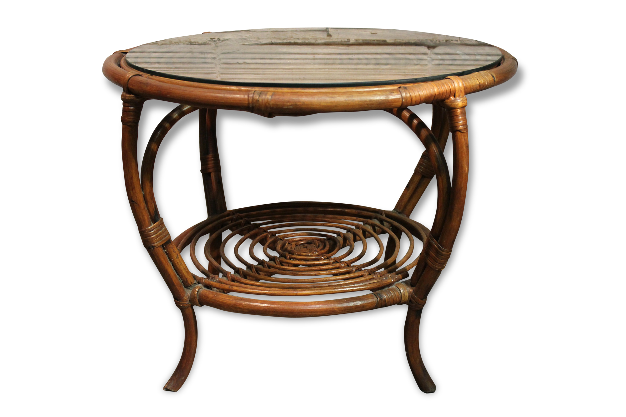 Table basse rotin années 60