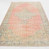6x9 Vintage Peach Oushak Vintage Rug, 184x276 Cm