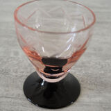 5 verres à digestif art déco noir & rose