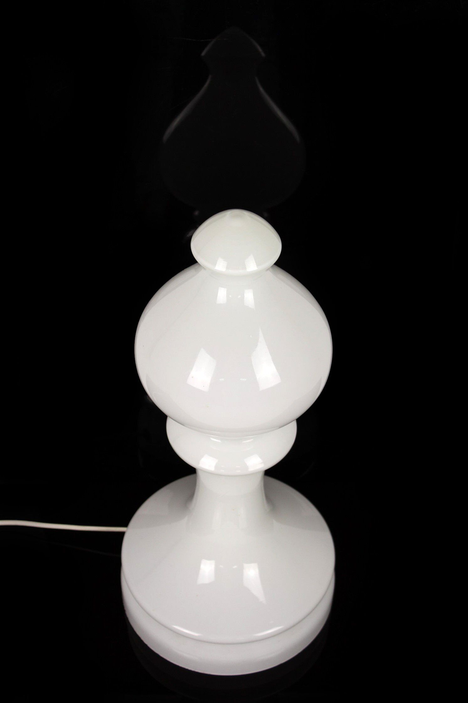 Glass Bishop Chess Table Lamp by Ivan Jakeš for Osvětlovací Sklo Valašské Meziříčí, 1970s
