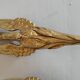 Pair of bronze swan and pink tulip wall lights in glass paste
