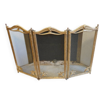 Art Nouveau brass fire screen 1900