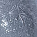 ceramic lamp in the shape of an XL pot, palm leaf decor, 80s