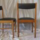 Suite de 4 chaises scandinaves simili cuir noir