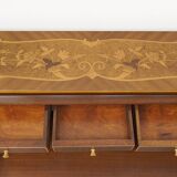 Bureau ancien et ancien, marqueterie. Après rénovation professionnelle.