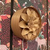 Large wooden wall light, Scandinavian design, 1950s.