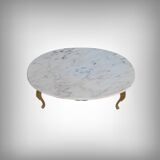 Marble and brass coffee table, Louis XV style – mid 20th century
