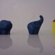 Mid-Century Blue Ceramic Elephants, Austria, Set of 2