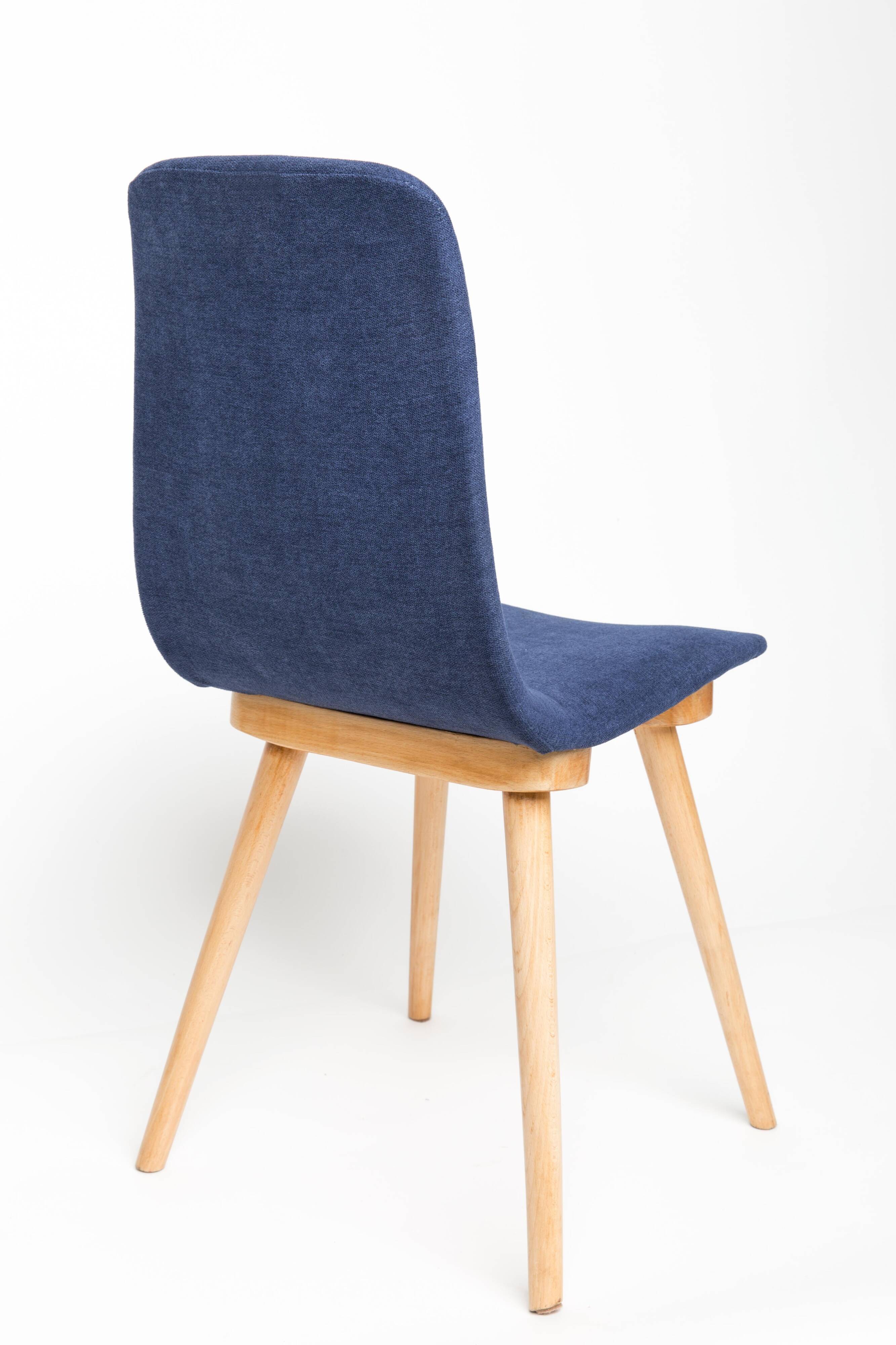 Mid-Century vintage navy blue chair, Fameg factory, Poland, 1960s