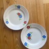 Assiettes plates fleurs