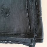 Hand embroidered linen tablecloth, 60's, 3.10m